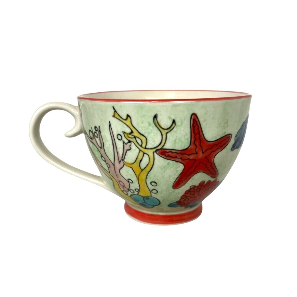 Royal Coastal Under the Sea Ceramic Coffee Mug Coastal Seashore Beach Theme
